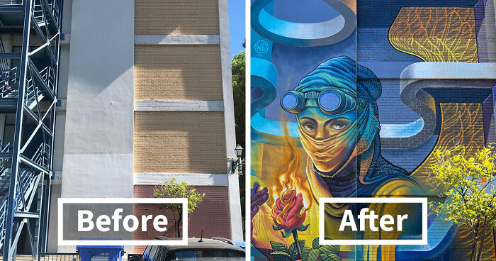 20 Boring Building Walls Transformed Into Works Of Art By This Street Artist (New Pics)