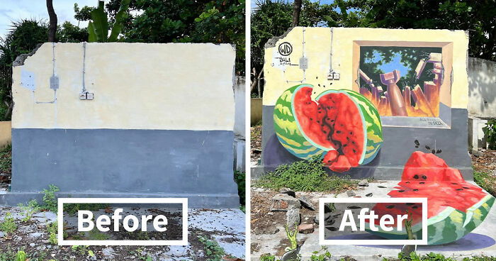 20 Boring Building Walls Transformed Into Works Of Art By This Street Artist (New Pics)