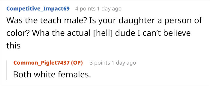 Screenshot of an online discussion about a mom struggling with rage after a teacher ignores her daughter’s emergency. Screenshot of an online discussion about a mom struggling with rage after a teacher ignores her daughter’s emergency.
