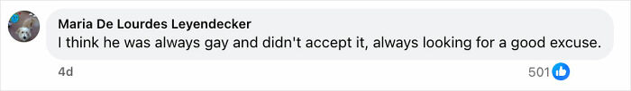 Facebook comment by Maria De Lourdes Leyvendecker criticizing a father changing gender identity to avoid child support payments.
