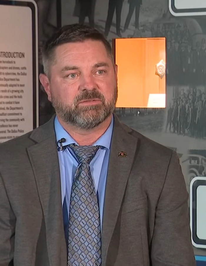 Texas detective in suit speaking about Dallas oldest missing persons case during interview Texas detective in suit speaking about Dallas oldest missing persons case during interview