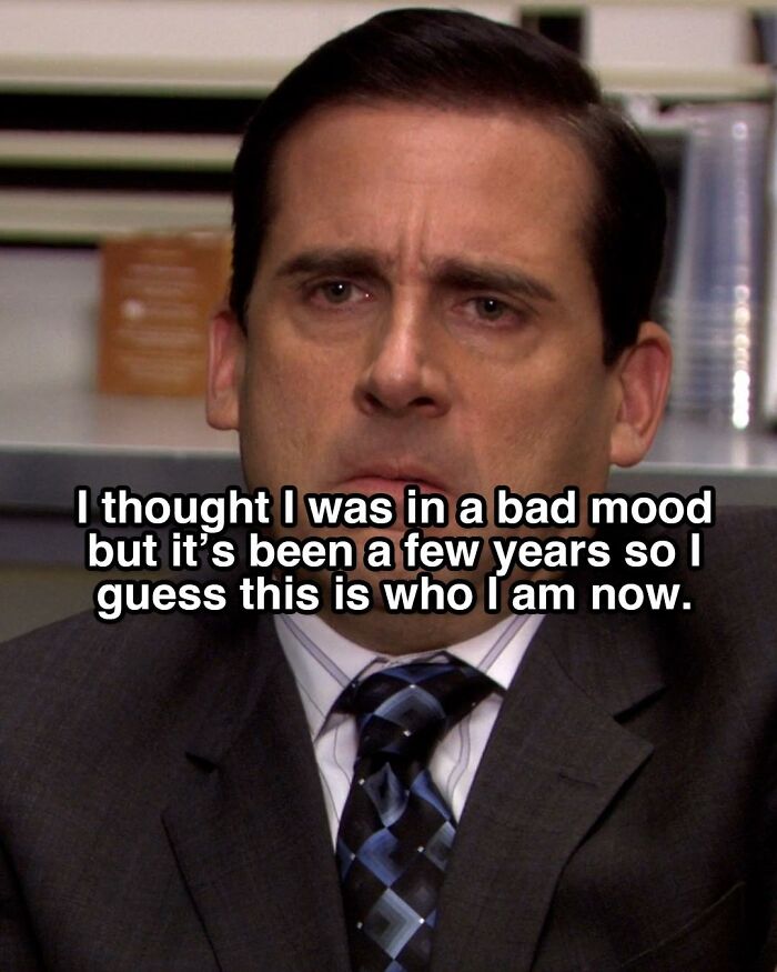 Man from The Office in a suit with a serious expression, featured in a popular meme inspired by the TV series.