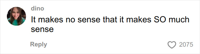 Comment from user dino reading it makes no sense that it makes so much sense in a social media post. Comment from user dino reading it makes no sense that it makes so much sense in a social media post.