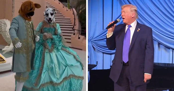 “Creepy” Mar-a-Lago Event With People In Dog Masks And Old-Time Costumes Blasted, Clip Stuns