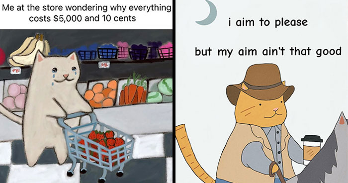 If You Love Cats And Gentle Humor, These 65 Illustrations Are For You