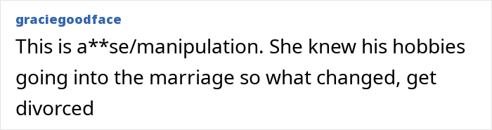 Man secretly plays video games and buys Star Wars figures after wife bans his hobbies at home.