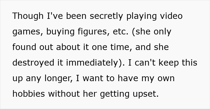 Man playing video games and collecting Star Wars figures secretly after wife banned his hobbies.