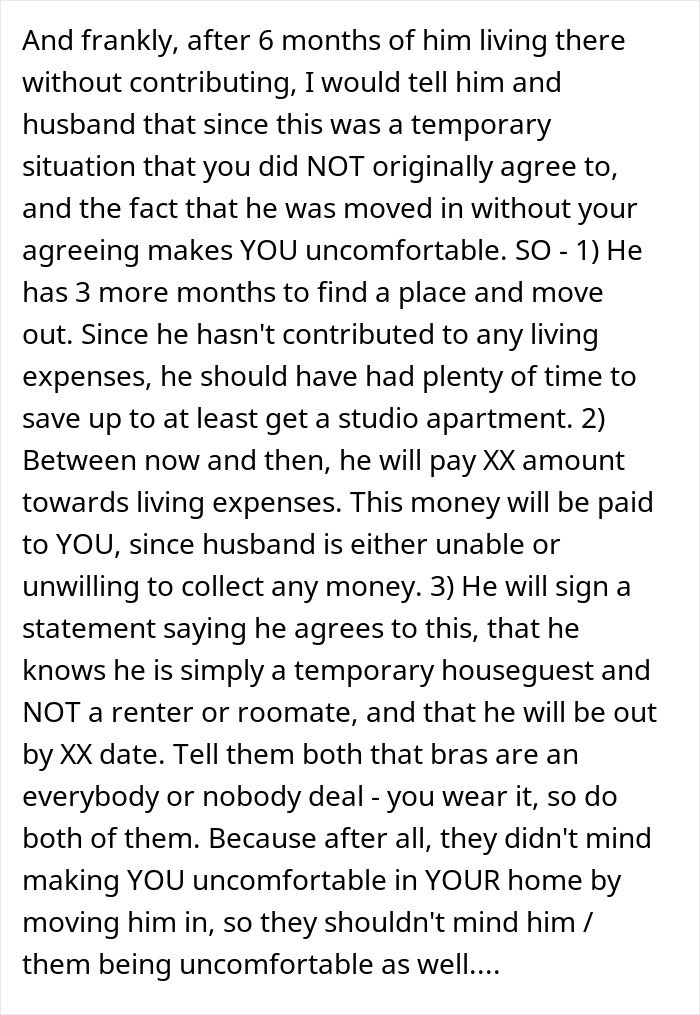 Woman never wears a bra at home, causing unexpected discomfort to her husband in their shared living space. Woman never wears a bra at home, causing unexpected discomfort to her husband in their shared living space.