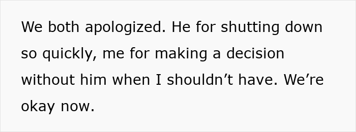 Text excerpt showing a man feeling torn between his husband and his mother-in-law after secretly helping her.