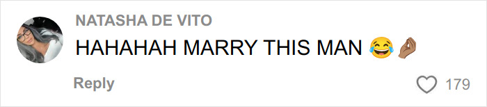 Comment by Natasha De Vito reacting to a surprising Hinge match on a woman&rsquo;s first date with laughter and praise.