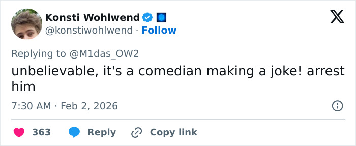 Screenshot of a tweet reacting to Trevor Noah’s bizarre Grammys statement, sparking wild theories online.