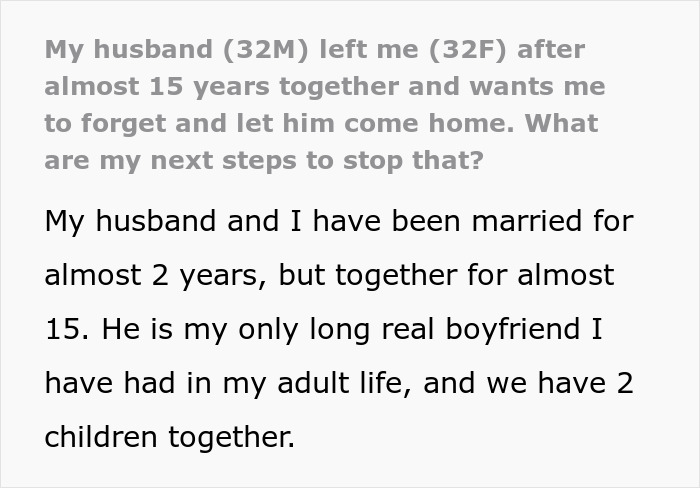 Woman Shares Her Struggles With Husband Who Keeps Leaving And Coming Back, Gets A Reality Check