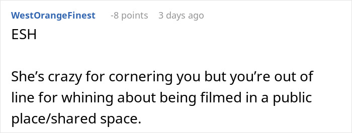 Woman rolls her eyes and calls guy a creep after he asks her to stop filming him at the gym confrontation scene.