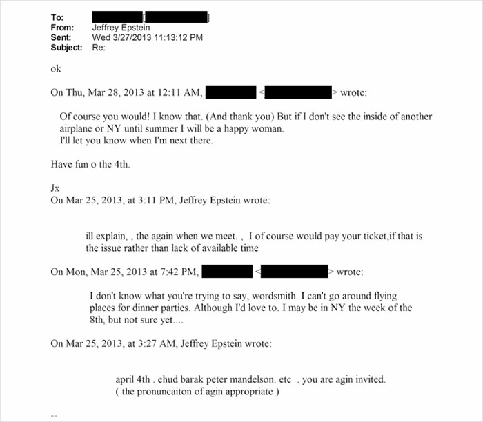 Email exchange involving Jeffrey Epstein discussing travel plans, featured in J.K. Rowling Epstein accusations context.