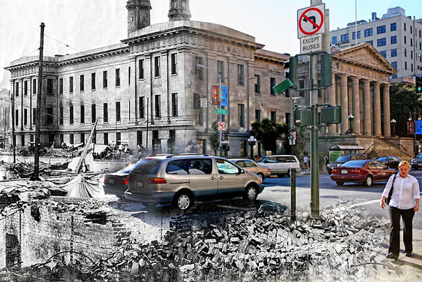 Then and Now Blend of the 1906 San Francisco Earthquake
