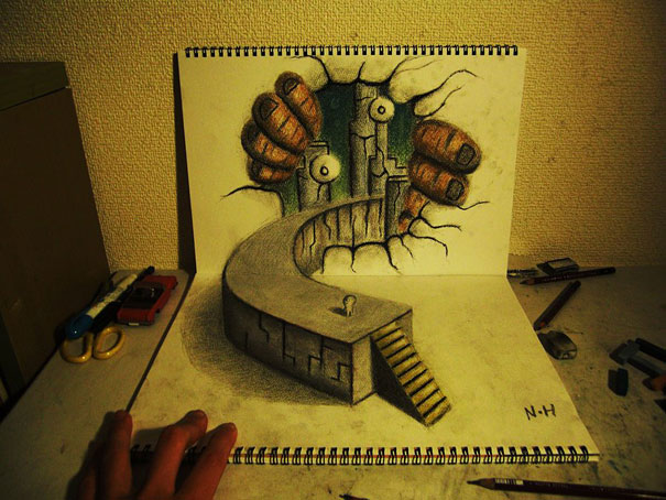 Incredible 3D Pencil Drawings by Nagai Hideyuki Incredible 3D Pencil Drawings by Nagai Hideyuki