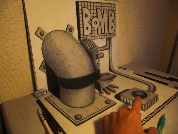 Incredible 3D Pencil Drawings by Nagai Hideyuki Incredible 3D Pencil Drawings by Nagai Hideyuki