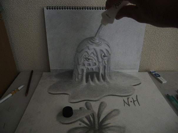 Incredible 3D Pencil Drawings by Nagai Hideyuki Incredible 3D Pencil Drawings by Nagai Hideyuki
