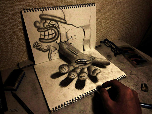 Incredible 3D Pencil Drawings by Nagai Hideyuki Incredible 3D Pencil Drawings by Nagai Hideyuki