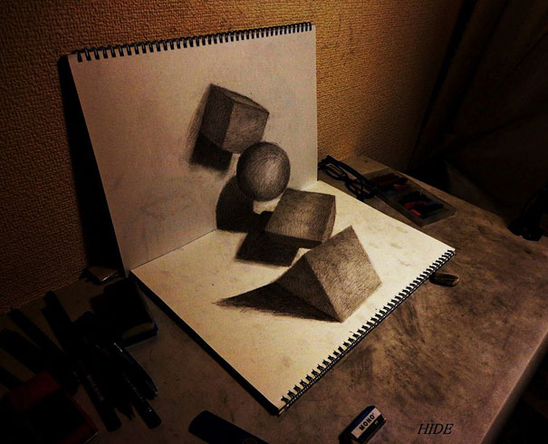 Incredible 3D Pencil Drawings by Nagai Hideyuki Incredible 3D Pencil Drawings by Nagai Hideyuki