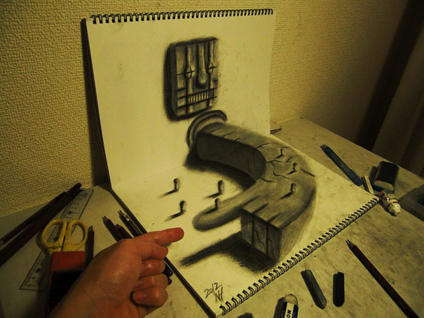 Incredible 3D Pencil Drawings by Nagai Hideyuki Incredible 3D Pencil Drawings by Nagai Hideyuki