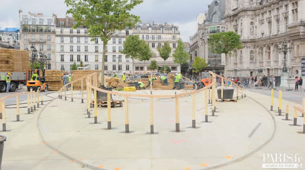 3D Grass Globe Illusion at Paris City Hall