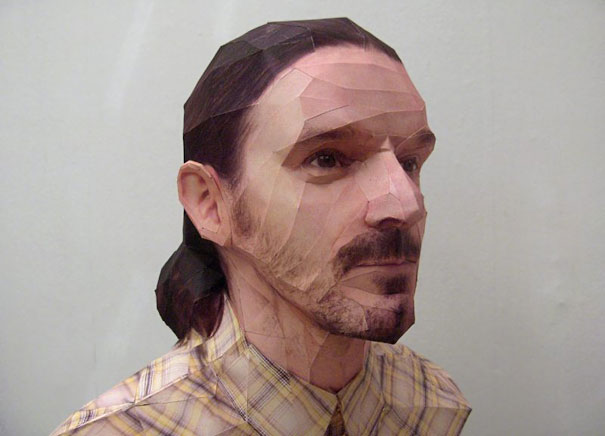 Realistic 3D Paper Portraits by Bert Simons