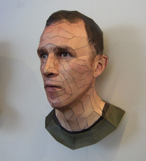 Realistic 3D Paper Portraits by Bert Simons Realistic 3D Paper Portraits by Bert Simons