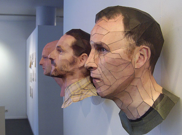 Realistic 3D Paper Portraits by Bert Simons