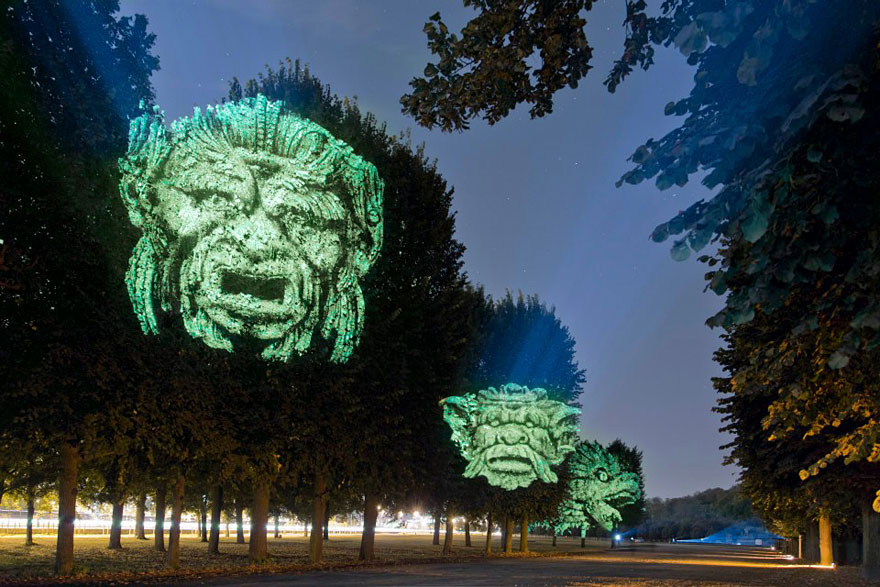 Haunting 3D Projections on Trees by Clement Briend Haunting 3D Projections on Trees by Clement Briend
