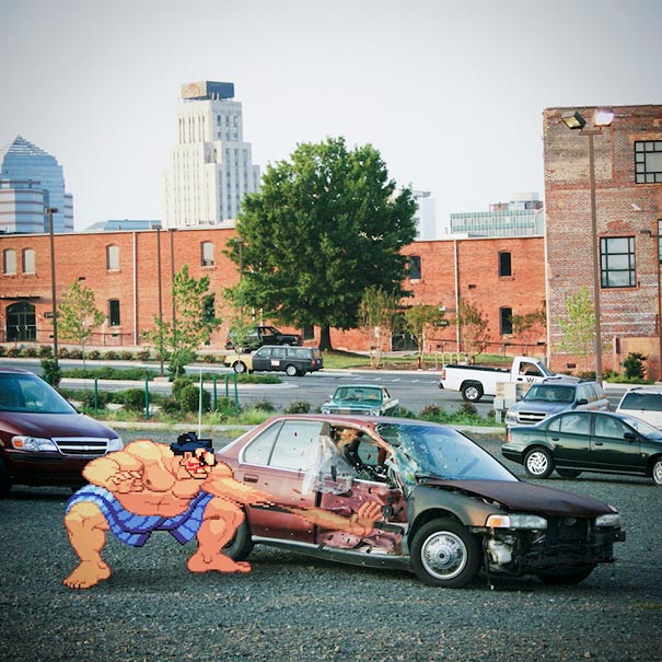 8-Bit Video Game Characters In Real Life