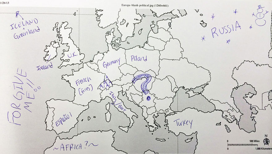 Americans Were Asked To Place European Countries On A Map. Here's What They Wrote: Americans Were Asked To Place European Countries On A Map. Here's What They Wrote: