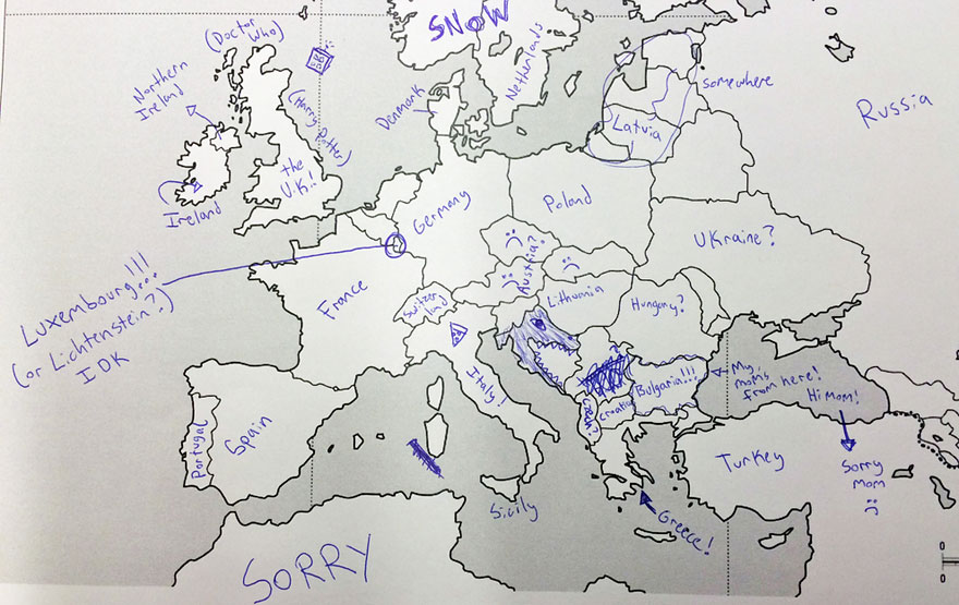 Americans Were Asked To Place European Countries On A Map. Here's What They Wrote: Americans Were Asked To Place European Countries On A Map. Here's What They Wrote: