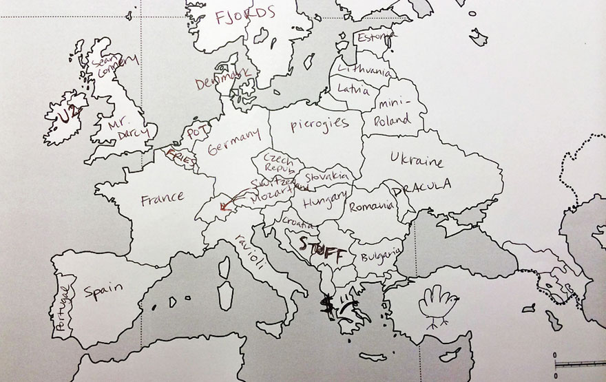 Americans Were Asked To Place European Countries On A Map. Here's What They Wrote: Americans Were Asked To Place European Countries On A Map. Here's What They Wrote: