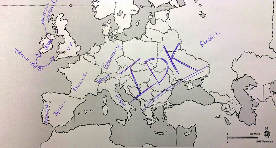 Americans Were Asked To Place European Countries On A Map. Here's What They Wrote: Americans Were Asked To Place European Countries On A Map. Here's What They Wrote: