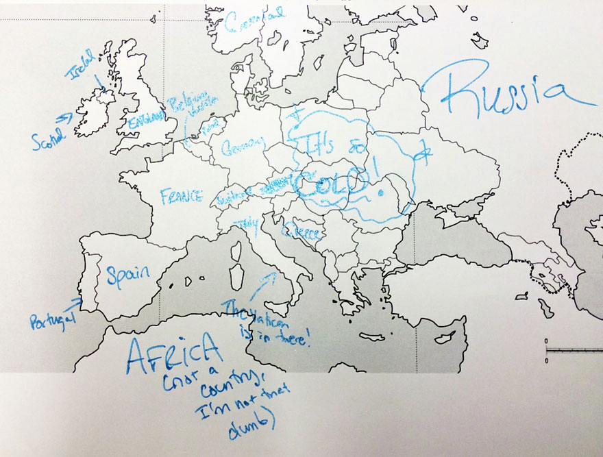 Americans Were Asked To Place European Countries On A Map. Here's What They Wrote: Americans Were Asked To Place European Countries On A Map. Here's What They Wrote: