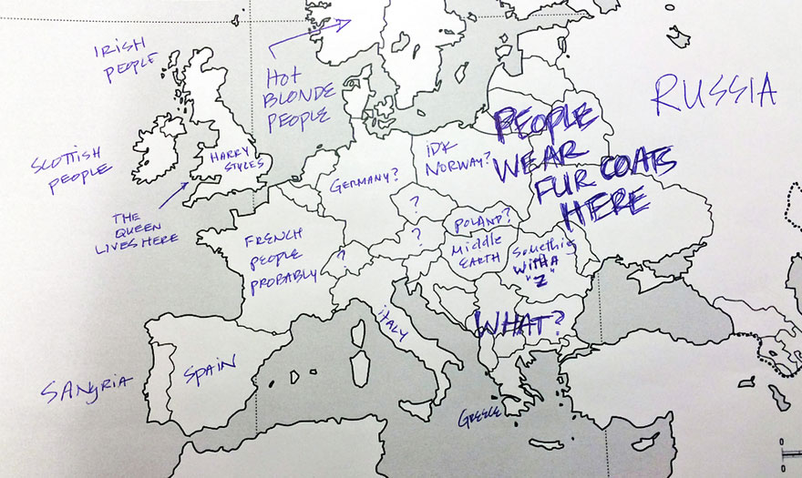 Americans Were Asked To Place European Countries On A Map. Here's What They Wrote: Americans Were Asked To Place European Countries On A Map. Here's What They Wrote: