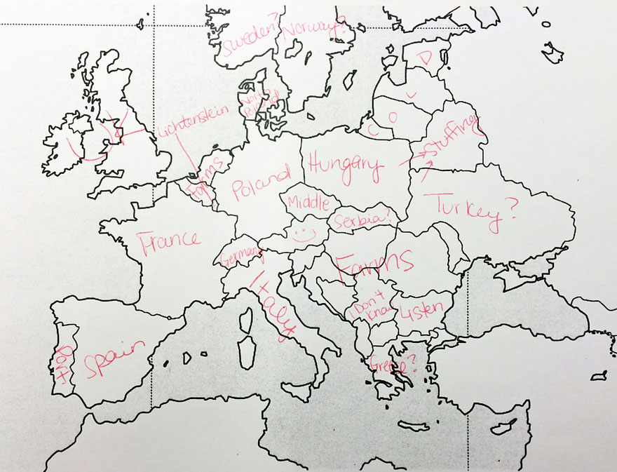 Americans Were Asked To Place European Countries On A Map. Here's What They Wrote: Americans Were Asked To Place European Countries On A Map. Here's What They Wrote: