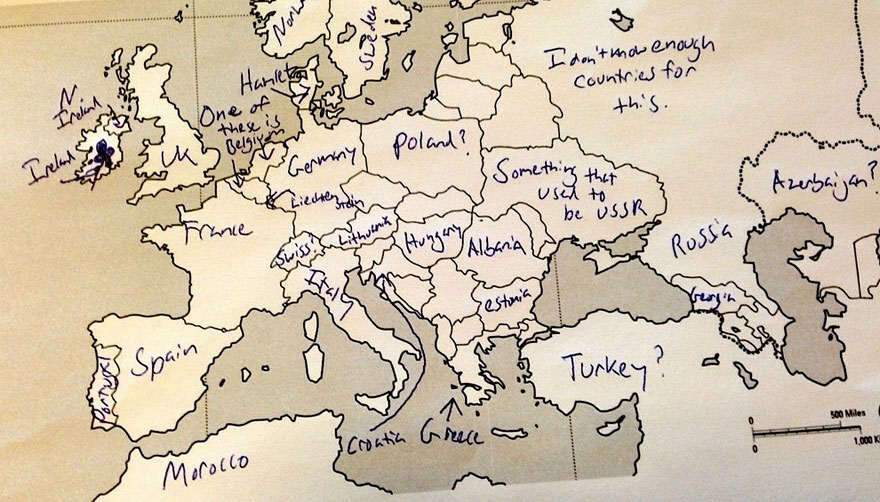 Americans Were Asked To Place European Countries On A Map. Here's What They Wrote: Americans Were Asked To Place European Countries On A Map. Here's What They Wrote: