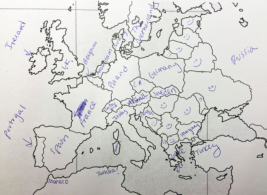 Americans Were Asked To Place European Countries On A Map. Here's What They Wrote: Americans Were Asked To Place European Countries On A Map. Here's What They Wrote: