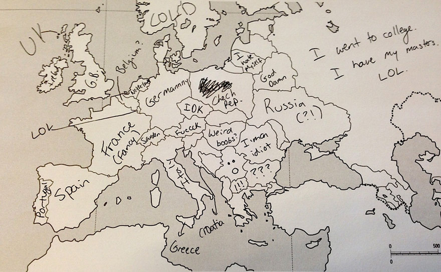 Americans Were Asked To Place European Countries On A Map. Here's What They Wrote: Americans Were Asked To Place European Countries On A Map. Here's What They Wrote: