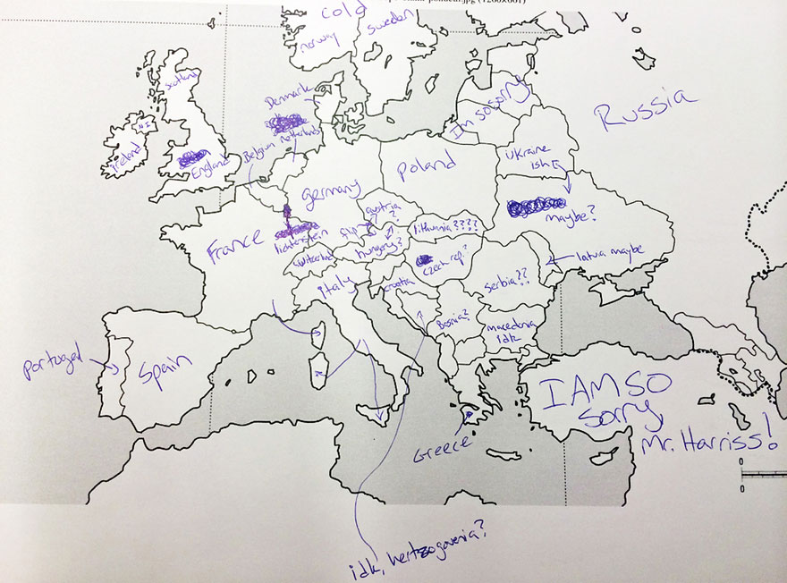 Americans Were Asked To Place European Countries On A Map. Here's What They Wrote: Americans Were Asked To Place European Countries On A Map. Here's What They Wrote: