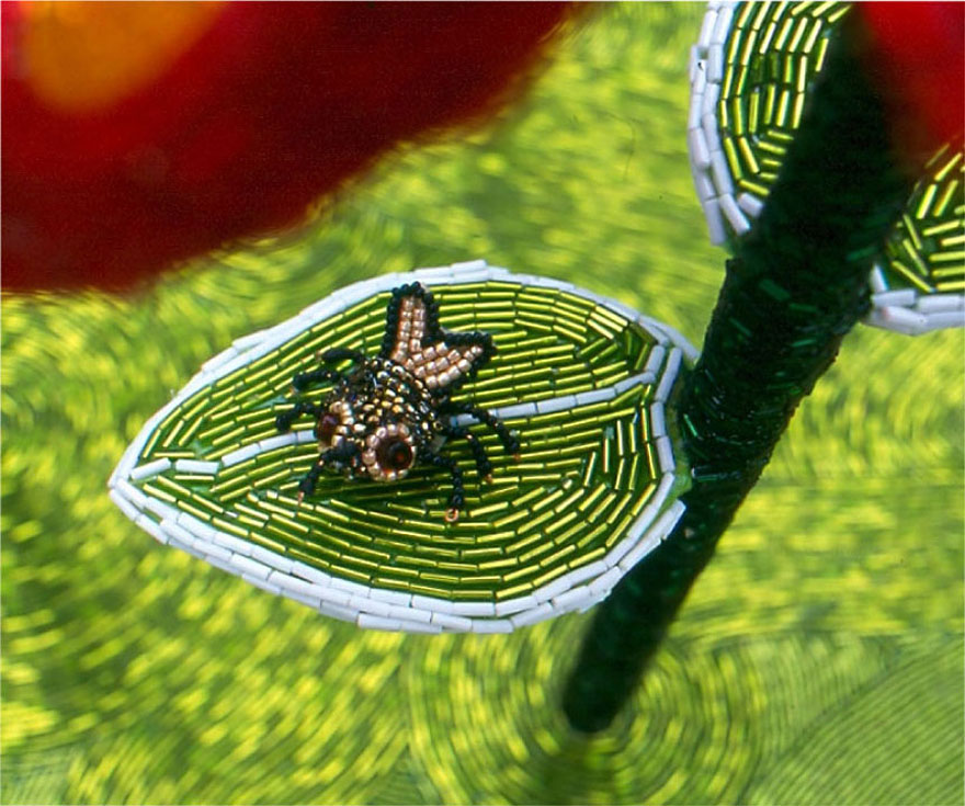 Artist Spends 5 Years Covering Entire Kitchen in Millions of Glass Beads