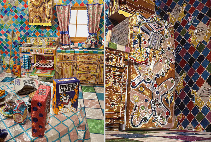 Artist Spends 5 Years Covering Entire Kitchen in Millions of Glass Beads