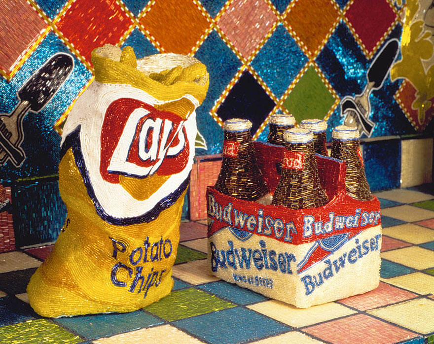 Artist Spends 5 Years Covering Entire Kitchen in Millions of Glass Beads Artist Spends 5 Years Covering Entire Kitchen in Millions of Glass Beads