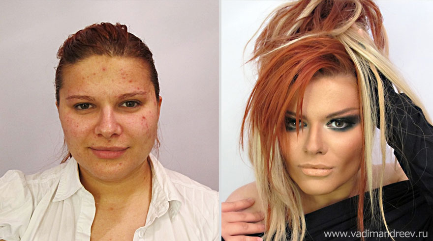 Stunning Before and After Makeup Photos by Vadim Andreev