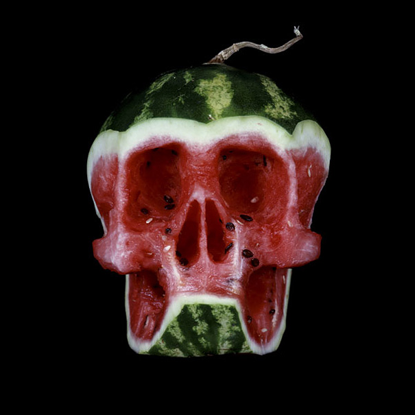 Carved Fruit and Veggie Skulls by Dimitri Tsykalov