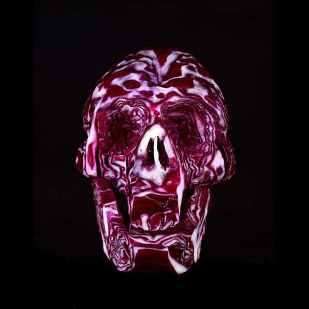 Carved Fruit and Veggie Skulls by Dimitri Tsykalov