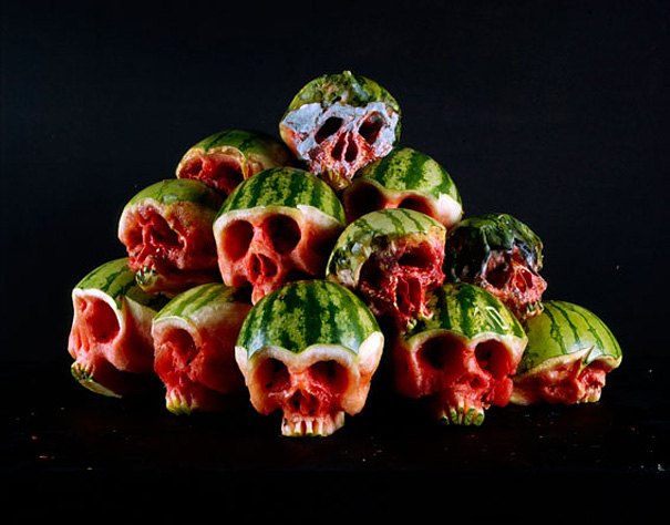 Carved Fruit and Veggie Skulls by Dimitri Tsykalov