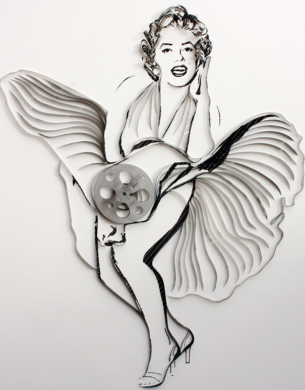 Celebrity Portraits Made Out Of Cassette Tapes